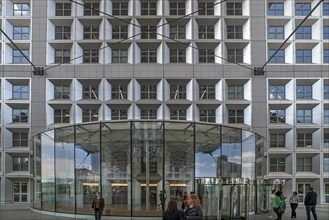 Entrance area to the offices in the Grand Arche in the new La Defence high-rise district