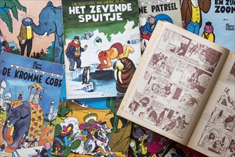 Collection of colourful covers of the Flemish comic strips Nero by the Belgian comic book creator