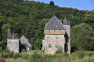 13th Century keep of Castle Carondelet at Crupet in the Belgian Ardennes