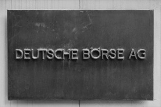 Sign with inscription Deutsche Boerse AG