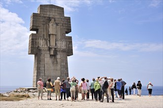 Tourists visiting the Monument to the Bretons of Free France