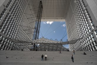 Detail of the Grand Arche in the new La Defence high-rise district