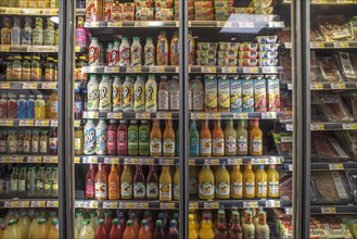 Smoothies and other drinks on the Kuel shelf in a supermarket