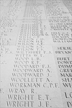 Names of the missing First World War One officers and men of the British Armies who fell during the Battle of the Somme