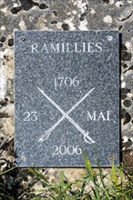 Commemorative plaque remembering the Battle of Ramillies