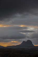 Rain clouds over the mountain Suilven