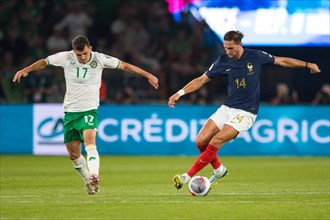 Adrien RABIOT France r. in duel with Jason KNIGHT Ireland