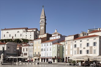 Tartini Square with the Town Hall and Church of St. George