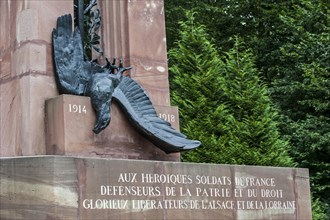 The Alsace-Lorraine Monument depicting a German eagle impaled by a sword at the Rethondes clearing