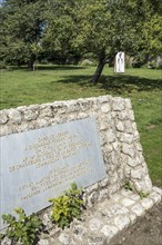 French Garde Imperiale memorial plaque in orchard of Le Caillou