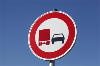 Traffic sign no overtaking for trucks