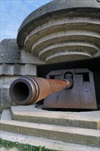 German gun in bunker of WW2 Batterie Le Chaos