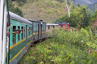 Old train on the railway line from Fianarantsoa to Manakara