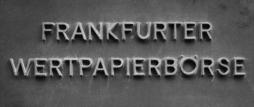 Sign with inscription Frankfurter Wertpapierboerse