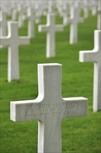 White crosses at the Second World War Two Normandy American Cemetery and Memorial at Colleville-sur-Mer