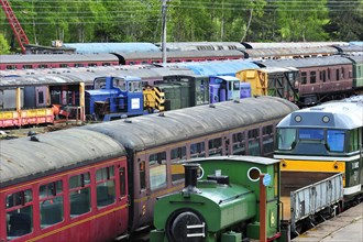 Locomotives and carriages at the Boat of Garten railway staion
