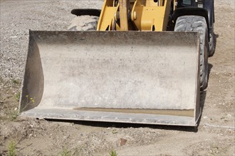 Excavator shovel on a construction site