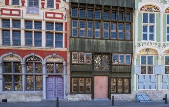 16th and 17th century facades of bourgeoisie houses Sint-Jozef