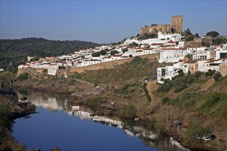 View over the town Mertola and its mediaeval castle along the Guadiana River
