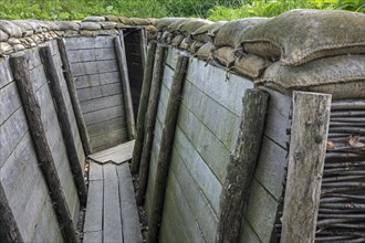 Reconstruction of German First World War One trench in the Memorial Museum Passchendaele 1917 at Zonnebeke