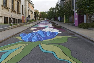 Street painting near the Museum of Fine Arts