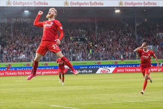 Jan-Niklas BESTE 1. FC Heidenheim Airborne jump and jubilation r.