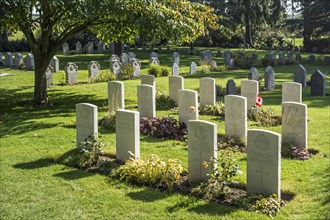 WWI British and German graves at the St Symphorien Commonwealth War Graves Commission cemetery at Saint-Symphorien near Mons