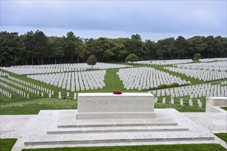 First World War One Stone of Remembrance and graves at the Etaples Military Cemetery