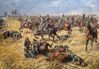 Painting of WWI Battle of the Silver Helmets