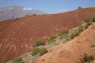 Desert landscape of the Valley of the Rio las Conchas in the Quebrada de Cafayate