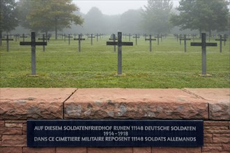 Graves of German soldiers at the First Wolrd War One Deutscher Soldatenfriedhof Consenvoye