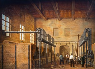 19th century painting showing 1883 gasworks
