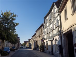 Street with half-timbered buildings