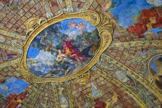 Golden ceiling fresco in the entrance hall