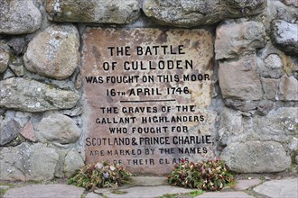 Memorial cairn in honour of the fallen Jacobite soldiers at the Culloden battlefield