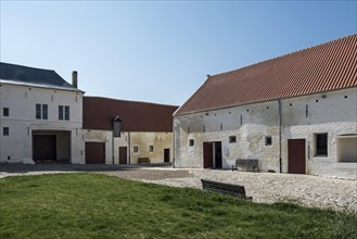 Courtyard showing barn and gardener s house of the Chateau d'Hougoumont