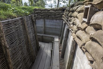 Reconstruction of German First World War One trench showing fire step