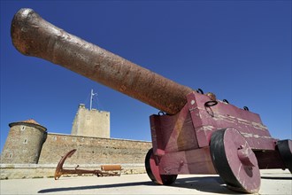 Old cannon in front of the Fort Vauban at Fouras