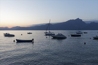 Parked boats on Lake Garda