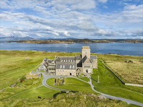 Aerial view of the Christian Iona Abbey