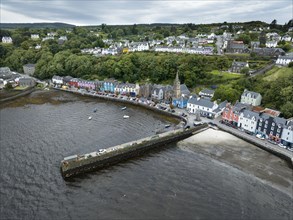 Aerial view of the harbour town of Tobermory on the Isle of Mull