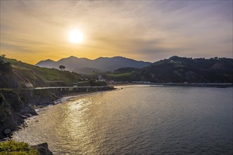 Sunset in the coastal town of Deba. Basque Country