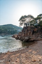 A beautiful cove on the coast of Tamariu on a summer afternoon in the town of Palafrugell. Girona