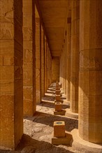 Columns of the Mortuary Temple of Hatshepsut in Luxor. Egypt