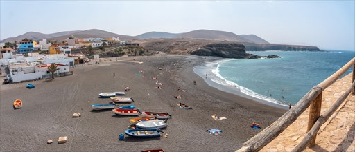 Panoramic of the beach of the coastal town of Ajuy near the town of Pajara