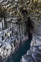 The 80-metre-long and 10-metre-wide Fingal's Cave on the uninhabited rocky island of Staffa with its bizarrely arranged basalt columns