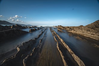 Beautiful stones in Sakoneta on the coast of Deba. Basque Country