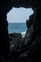 Window to the sea in the Cuevas de Ajuy