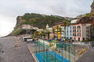 Ponta do sol beach in the east of Madeira in summer