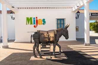 Sculpture of a donkey in the municipality of Mijas in Malaga. Andalusia